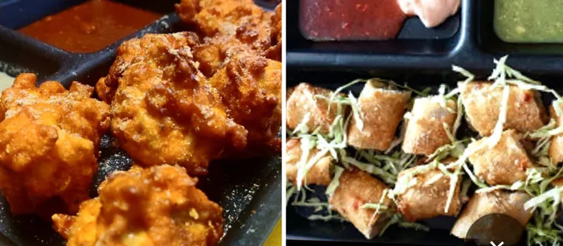 Kalari Factory uses traditional cheese in modern dishes. Kalari corn fried momos (left) and Kalari vegetable spring rolls. Pic: Kalari Factory 30stades