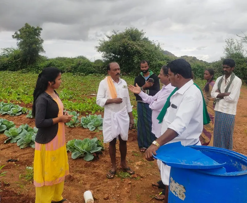 Other farmers and even government officials come to see Roja's organic farm in Karnataka now. Pic: Courtesy Roja Reddy 30stades