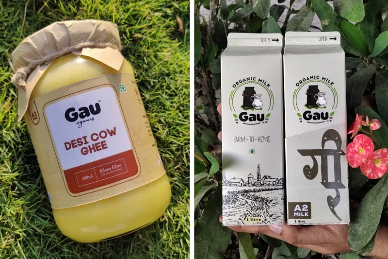Gau Organics sells its products both offline and online. Bilona (handchurned) ghee is its most in-demand item. Pic: Gau Organics 30stades