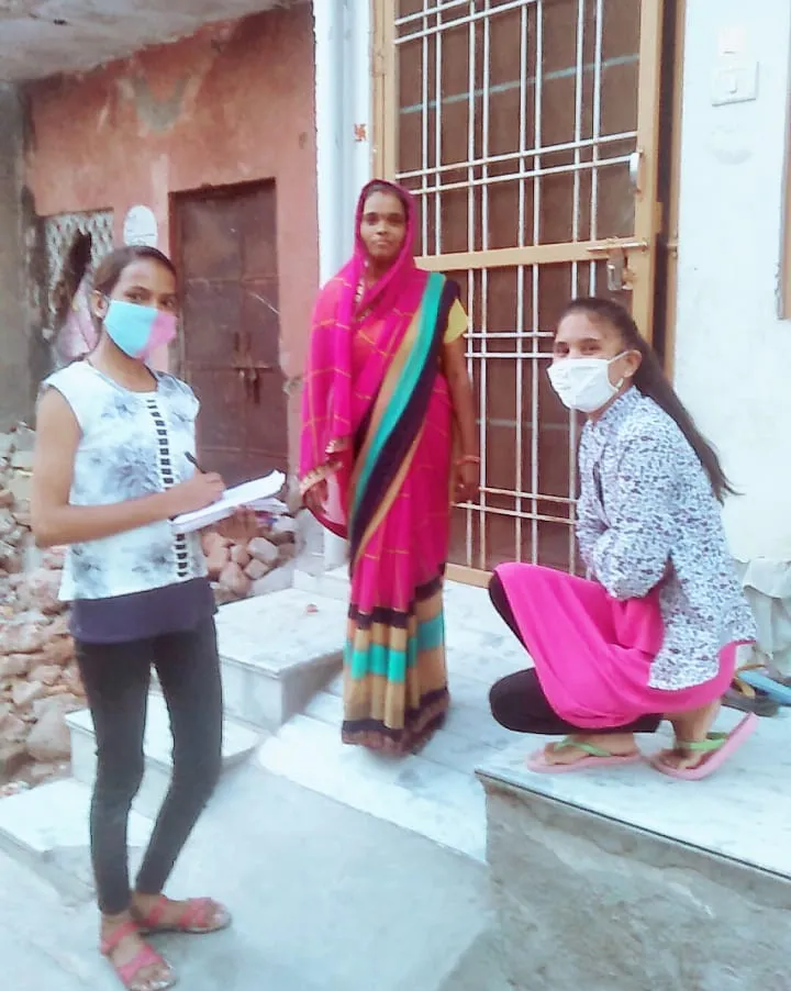 Children at a Covid awareness drive; photo by Sanjeeda 14, Sanganer, Jaipur 30 stades