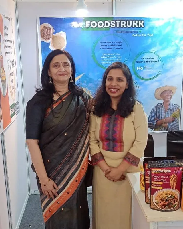 Founder Manisha Srivastava with her products at a millet event. Pic: Foodstrukk 30stades