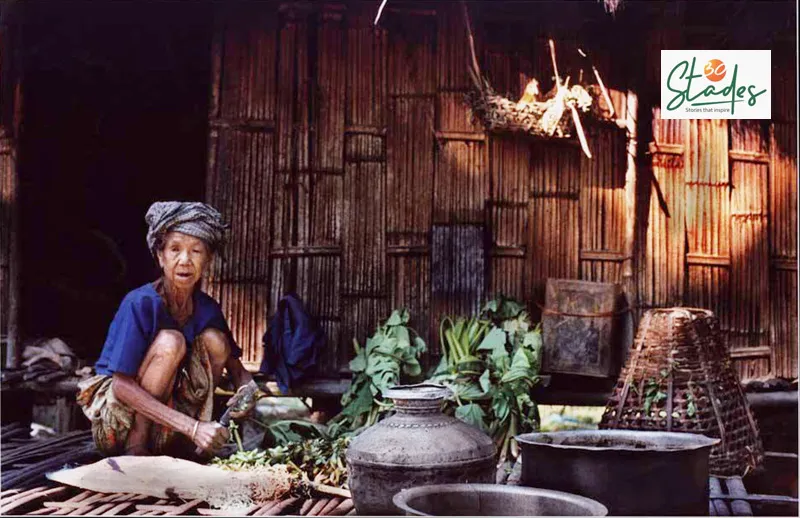 Toto population was 1629 as per the 2011 Census. Here an elderly Toto woman is busy with household chores. Pic: Courtesy Tapas Das