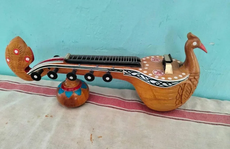 Peacock Bobbili veena made by Eswara Rao Divili. Pic: through Eswara Rao 30 stades