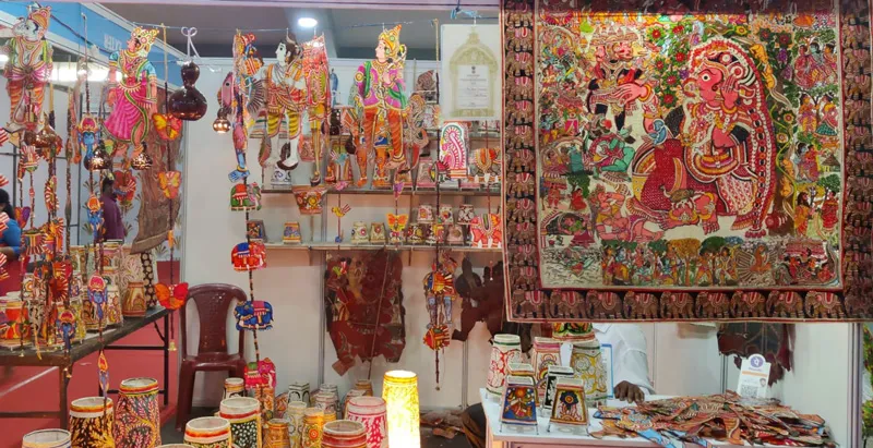 Today Tholu Bommalata paintings, coasters, jewellery, lamps, wall hangings, pen stands and many other home decor items have given a new life to the craft. Pic: S Sriramulu 30stades