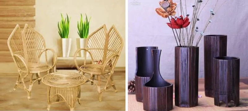 Furniture and home decor items made at Techi Anna's Poma Bamboo Processing Industry. Pic: Poma 30stades