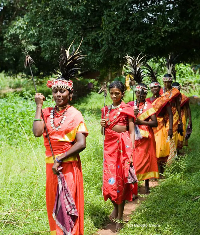 Women sing songs and carry sticks called tirududi in their right hand and tap them on the ground in rhythm with the drumbeats. Pic: Flickr
