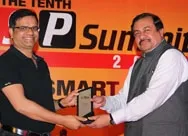 Sewak Nautiyal receiving the award on behalf of QuantM