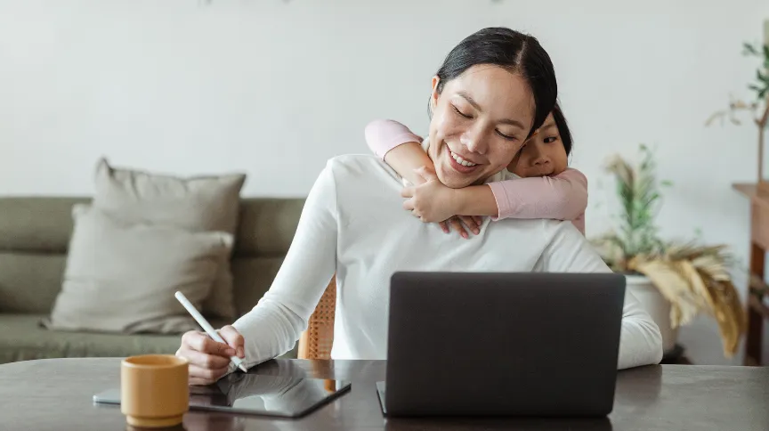 new mom working from home