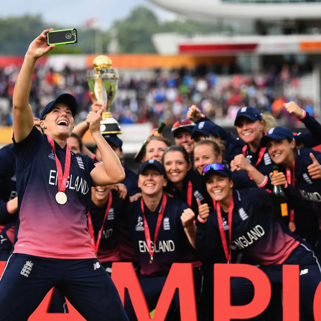 England celebrate after winning the 2017 World Cup