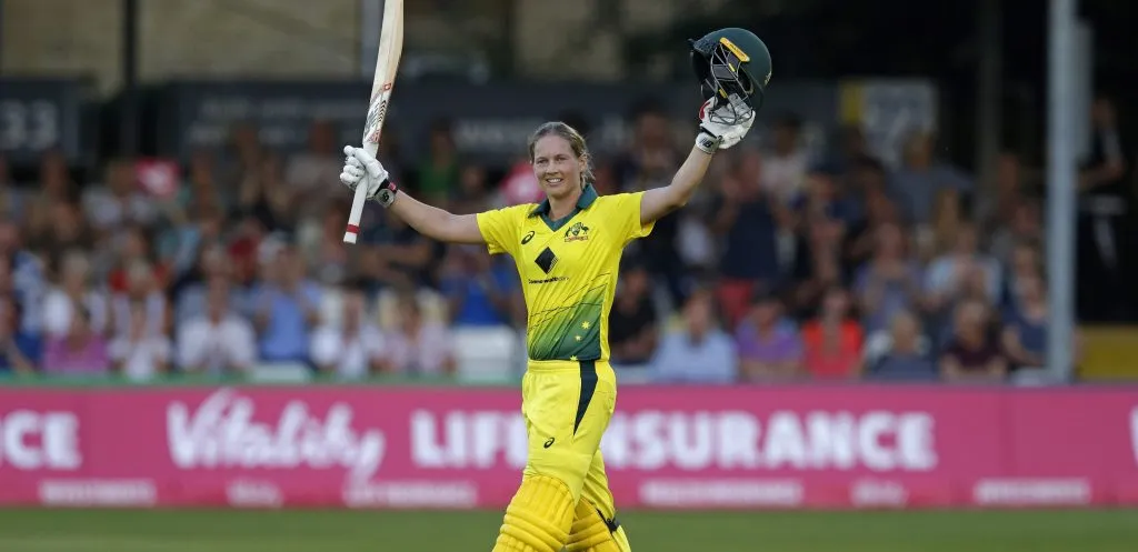 Meg Lanning celebrating a milestone. ©Getty Images