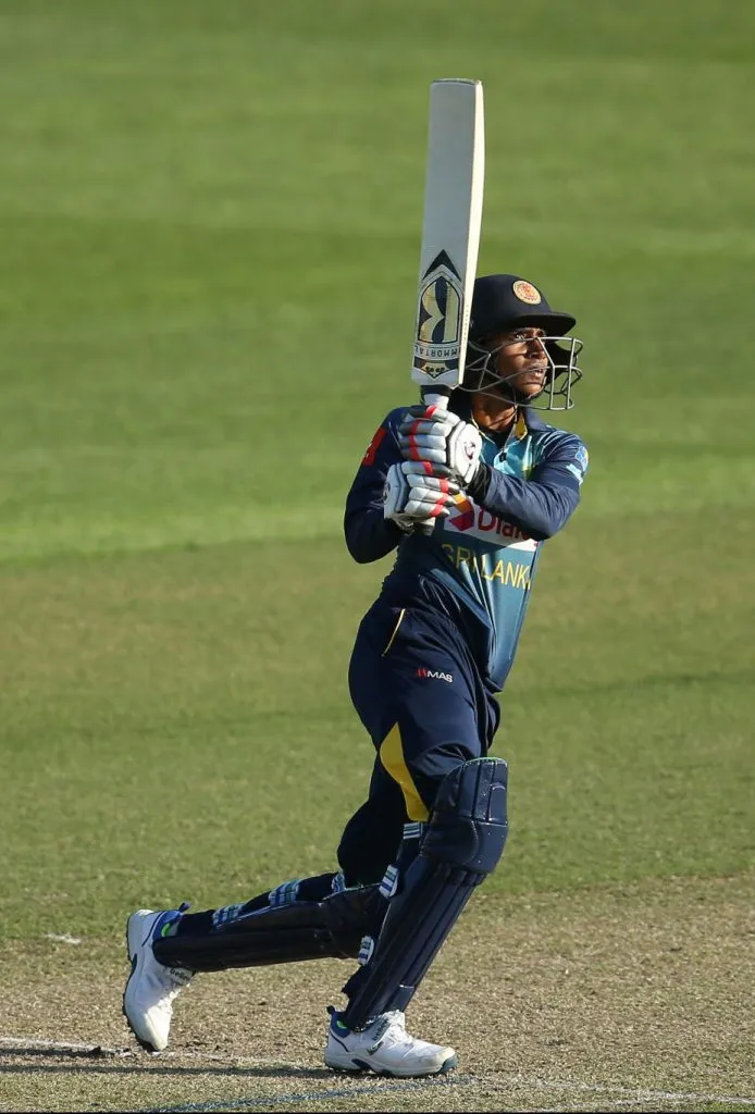 Harshitha Madavi in action for Sri Lanka. © Getty Images