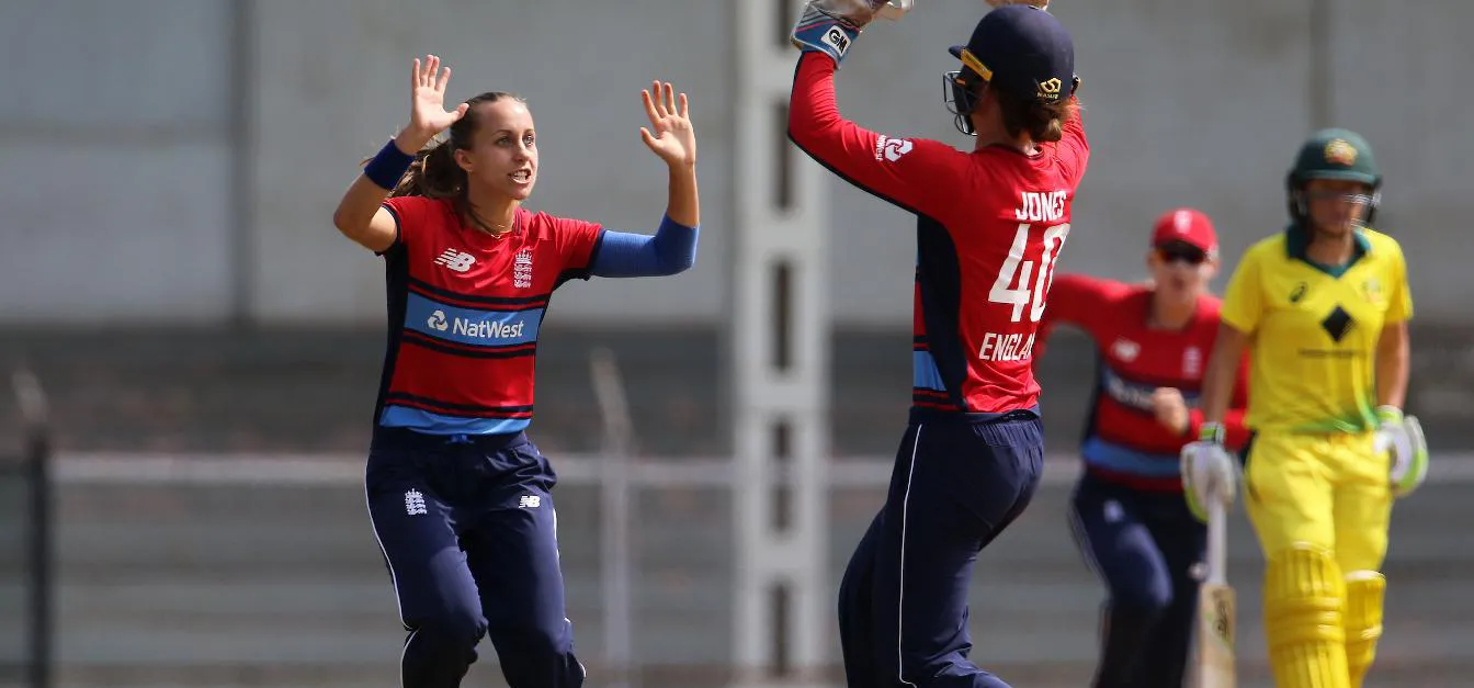 England's Natasha Farrant and Amy Jones