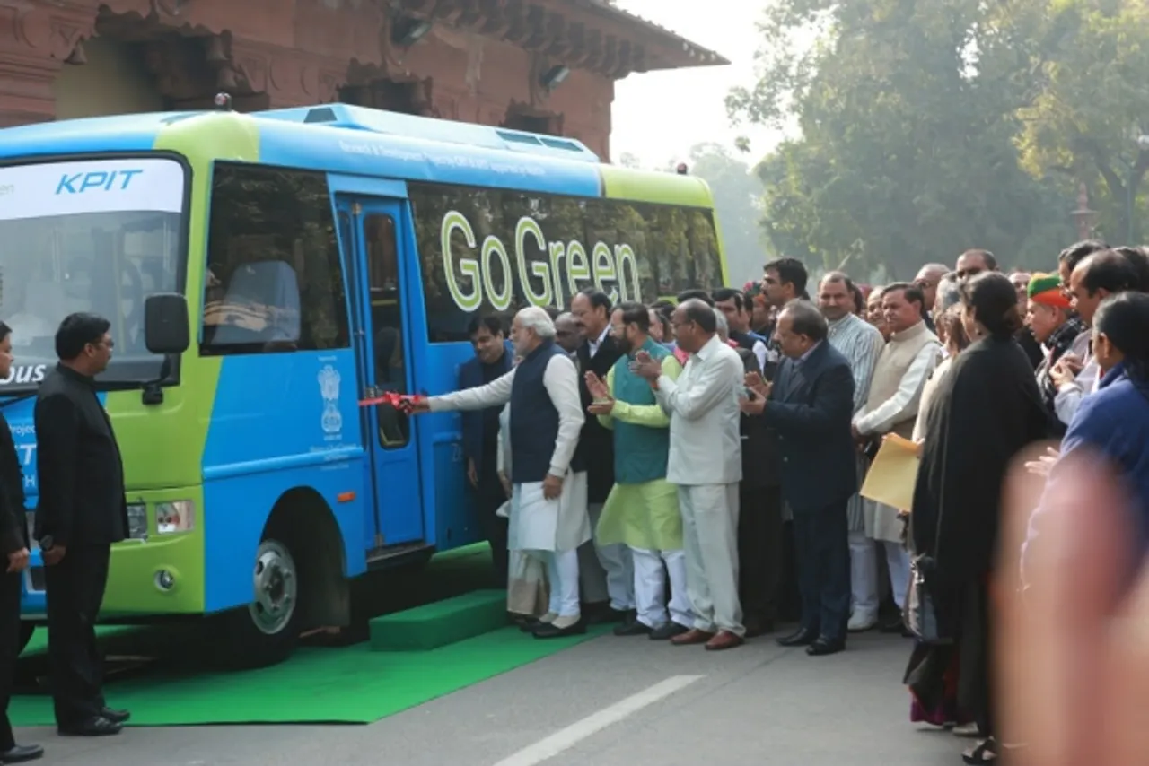 PM Flags Off KPIT's Smart Electric Bus for Indian Parliament
