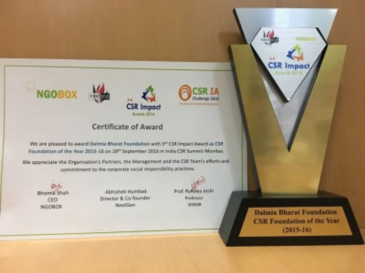 Dalmia Bharat Foundation Receives ‘Foundation of the Year’ Award