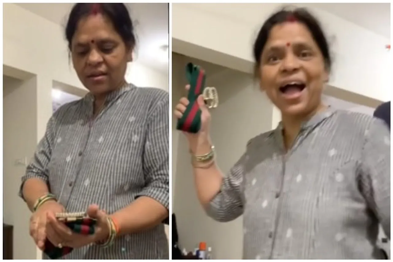 Viral Video : देसी माँ का 35 लाख के गुच्ची बेल्ट पर रिएक्शन