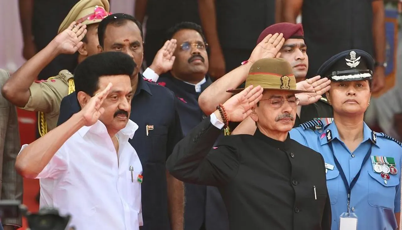 Tamil Nadu Guv R N Ravi unfurls national flag; CM M K Stalin present