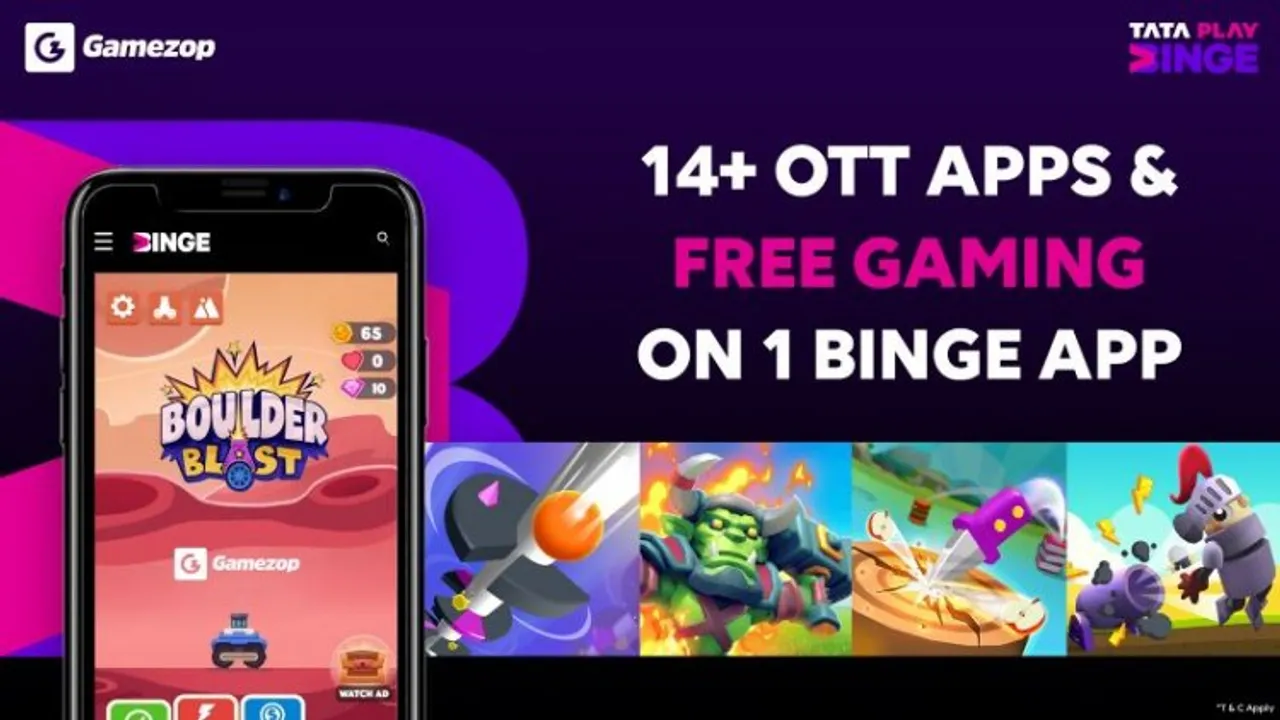 Tata Play Binge partners with Gamezop to introduce gaming for its users