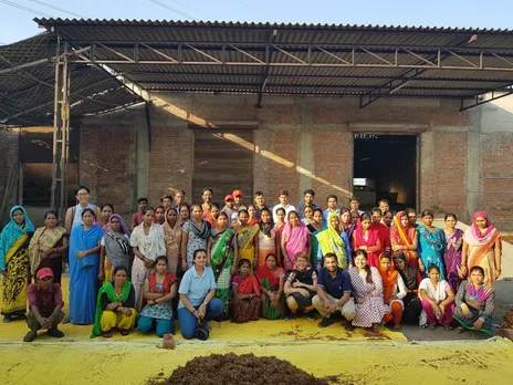 Phool team members at the unit at Bhauti on the outskirts of Kanpur. Pic: through Phool