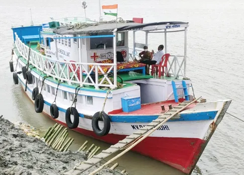 Mobile boat clinics anchor at fixed stations in every island day-wise. Pic: Courtesy SHIS