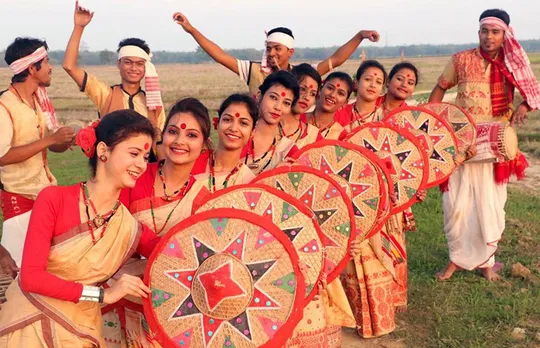 In Assam, Bihu dance is an integral part of Maghi Bihu celebrations. Pic: Flickr