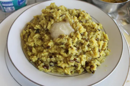 Khichdi with curd and other accompaniments is made in Uttar Pradesh. Pic: Flickr
﻿
