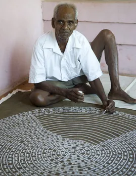 Artist Jivya Soma Mashe is credited with popularising Warli art outside Maharashtra. He was conferred with the Padma Shri in 2011. Pic: By Romain Mounier-Poulat/Flickr 30stades