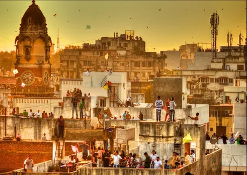 People gather on rooftops and compete with their kites. Pic: Flickr