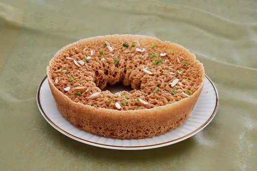 Rajasthani ghewar - sweet dipped in sugar syrup and topped with mawa & dry fruits 30stades