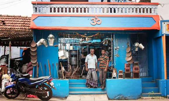 Traditional artisans outside their shop-cum-workshop. Pic: Zishta