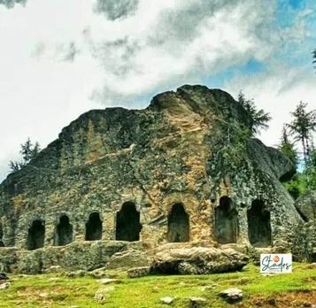 A giant carved stone at the end of the Lashtyal village named 'Satbaran' has seven doors, Pic: Parsa Mahjoob Kalaroos caves: Kashmir’s Russia connection through tunnels