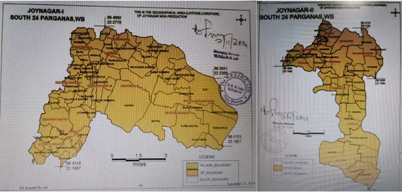 Joynagar Block 1 and Block 2 in South 24 Parganas, West Bengal, where Moa is made. Pic: through GI Journal