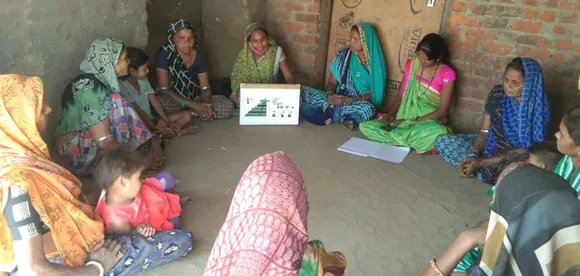 Tribal women farmers at a meeting of Saksham Samuh. Pic: Vaagdhara 30stades