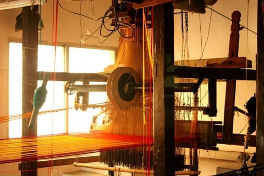 A traditional wooden loom for weaving Paithani Sarees. Pic: B R Bakale