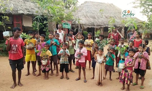The plantation drive has been a success due to the contribution of children. Pic: Partho Burman 30stades