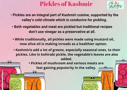 history of pickles in kashmir kohlrabi vegetable mushroom pickle, meat pickle mustard oil information 30 stades