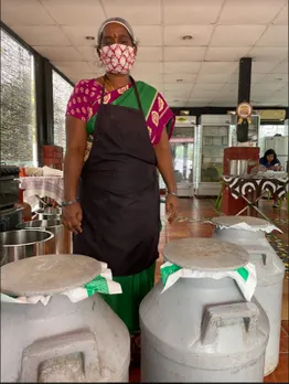 Team member Annalakshmi receives the raw milk as it arrives at the Chennai unit. Pic: Kase Cheese 30stades