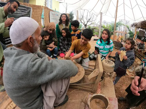 Children enjoying pottery-making. Pic: Sagg Eco Village 30stades