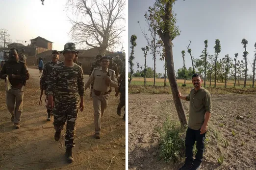 Utkrisht Pandey as CAPF Officer (Left) and now at his Marcelone Agrofarm in Pratapgarh, Uttar Pradesh. Pic: Marcelone Agrofarm 30stades
