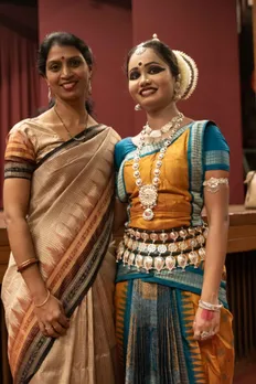 Prachi with her current guru  Guru Smt Y Asha Kumari. Pic: through Prachi Hota 