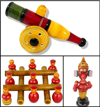 A wide range of toys and games are now made using Etikoppaka craft. 