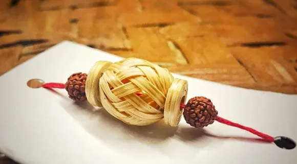 Bamboo Rakhi made by Minakshi Walke. She will supply them to London & Switzerland besides selling in the domestic market. Pic: Abhisaar Inovatives 30stades