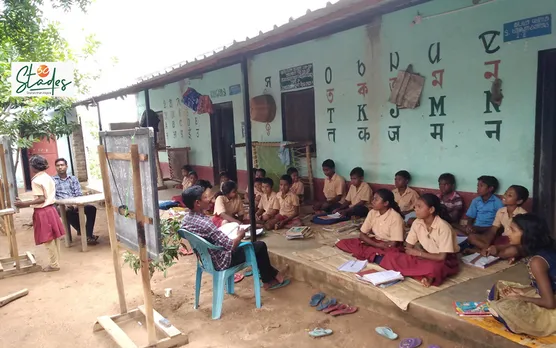 Students at the Sido Kanhu Mission school. Pic: Partho Burman 30stades