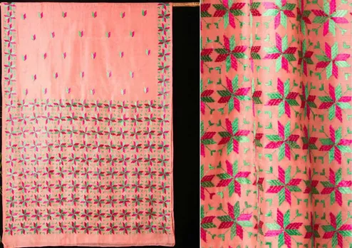 A Phulkari saree embroidered by Lajwanti Chabra. Pic: 30stades