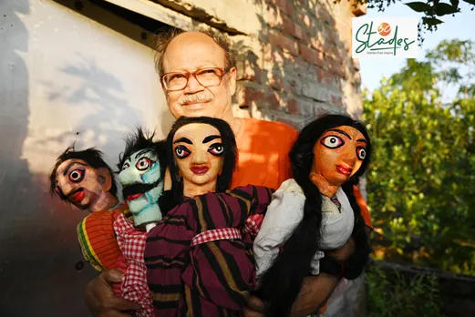 Dr Subho Joardar, well-known puppeteer and founder of Bangopootool Puppet Passion, with his creations. Pic: Partho Burman 30stades