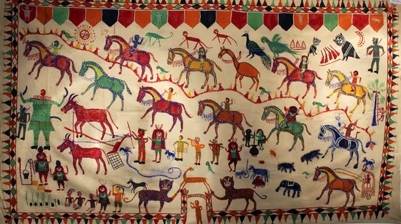 Thanks to Bhuri Bai, the tribal Pithora art has received global recognition. Pic: through Wikimedia
