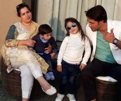 Sabira Mattoo with her husband Altaf Mattoo and children. Pic: Sabira Mattoo