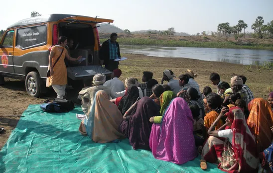 Members of ANANDI undertaking social audit at a village. Pic: ANANDI 30STADES