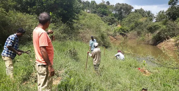 Riparian buffer restoration work underway. Pic: Forest First Samithi 30stades