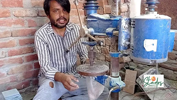 Imtiaz Ali, President of Al Maun, working at his workshop in Agra. Pic: Al Maun 30stades