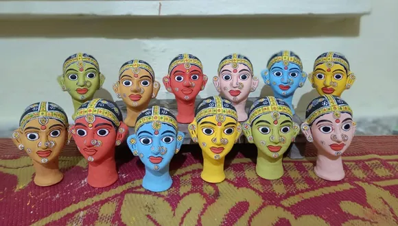 Smaller Cheriyal masks cost around Rs300 while the bigger ones range between Rs2000 and Rs3000. Pic: through Ganesh  